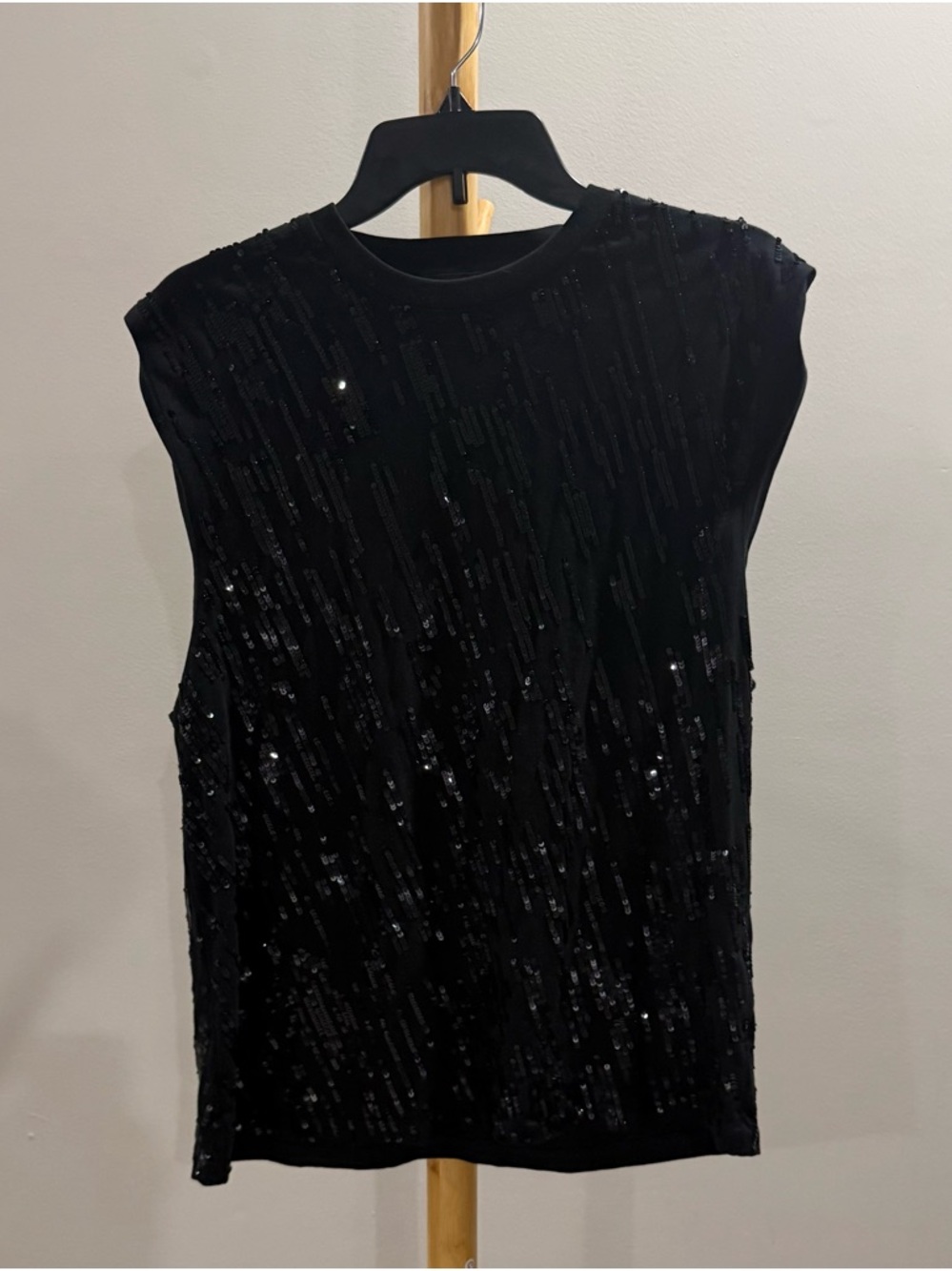 Retrofete Black Sleeveless Sequin Top